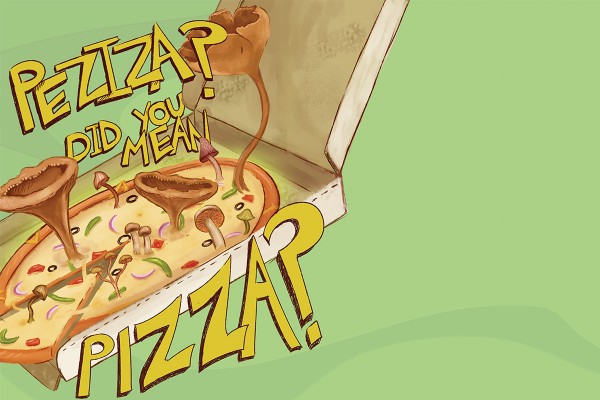 Flat Fungi: Peziza? Do you mean pizza?